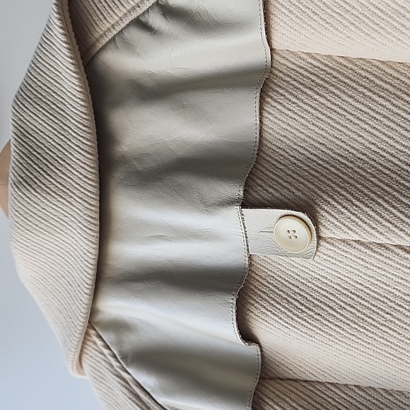 Mackage Wool Blend Real Leather Trim Stunning Trench Style Belted Coat - Picture 8 of 14